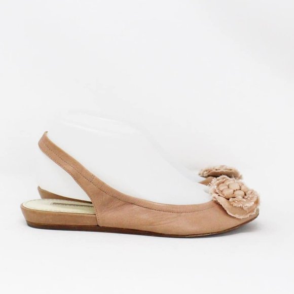 VERA WANG #33502 Pink Lavender Label Slingback Peep Toe Flats (US 7.5 EU 37.7) - Picture 2 of 9